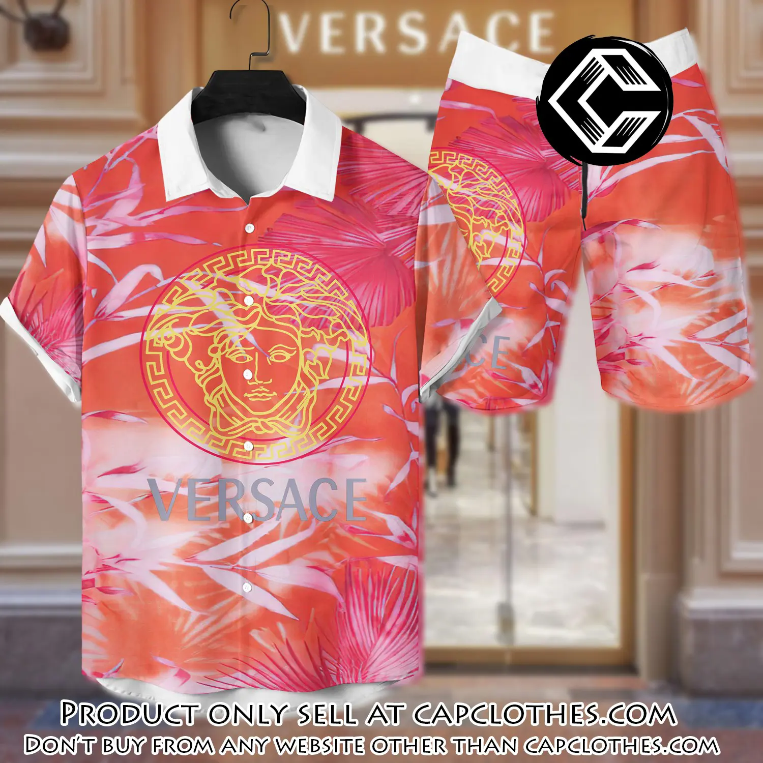 Versace luxury hawaiian shirt & short set lhs1206 cc4558230